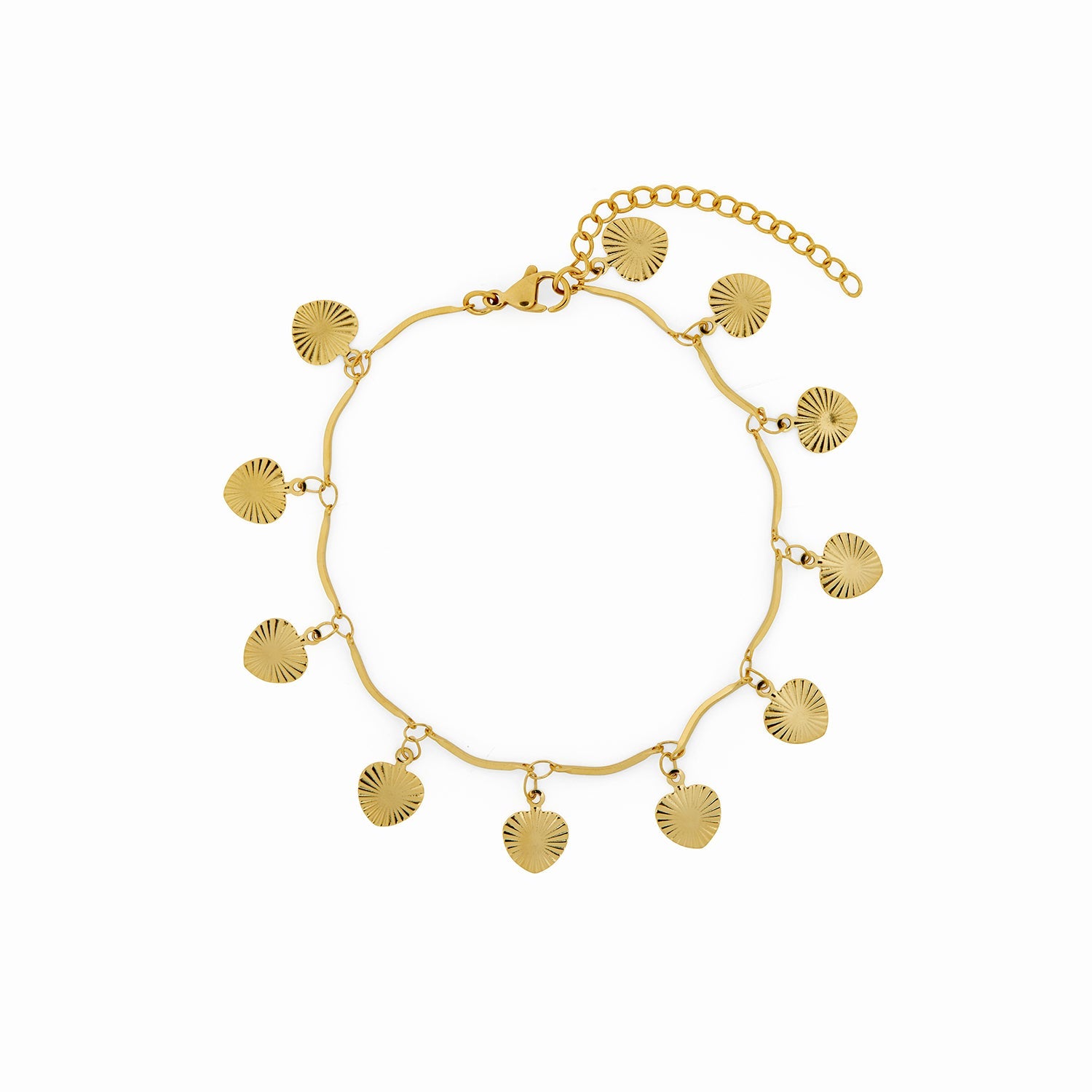 Shell Pendant Anklet - Gold