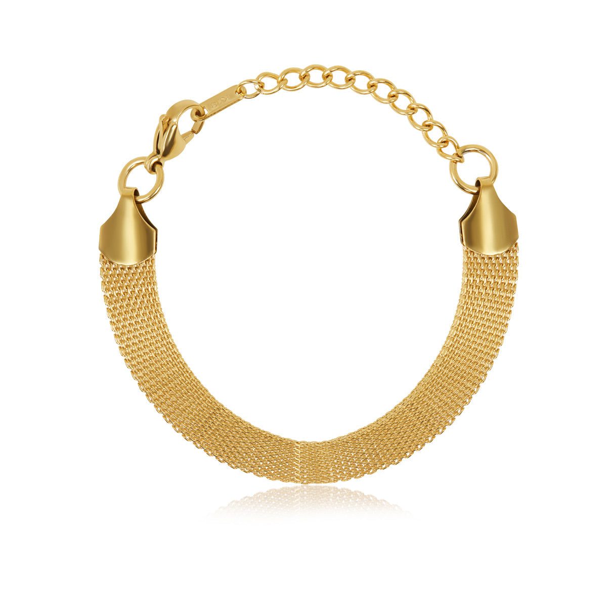 Mesh Loop Lock Bracelet - Gold