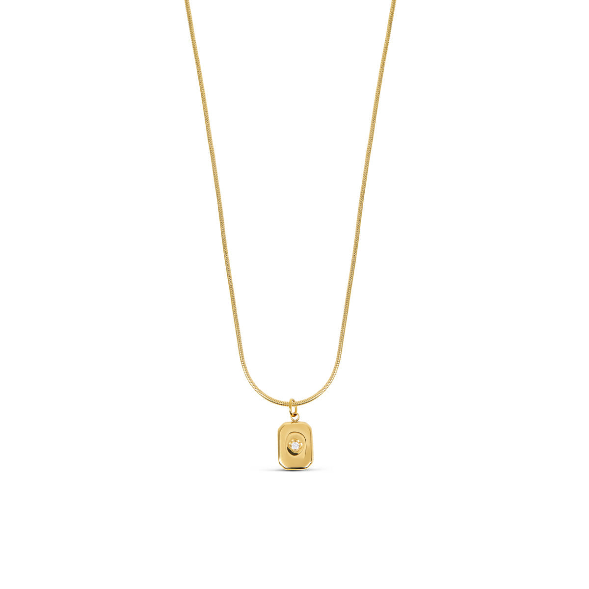 Nautical Stone Pendant Necklace - Gold