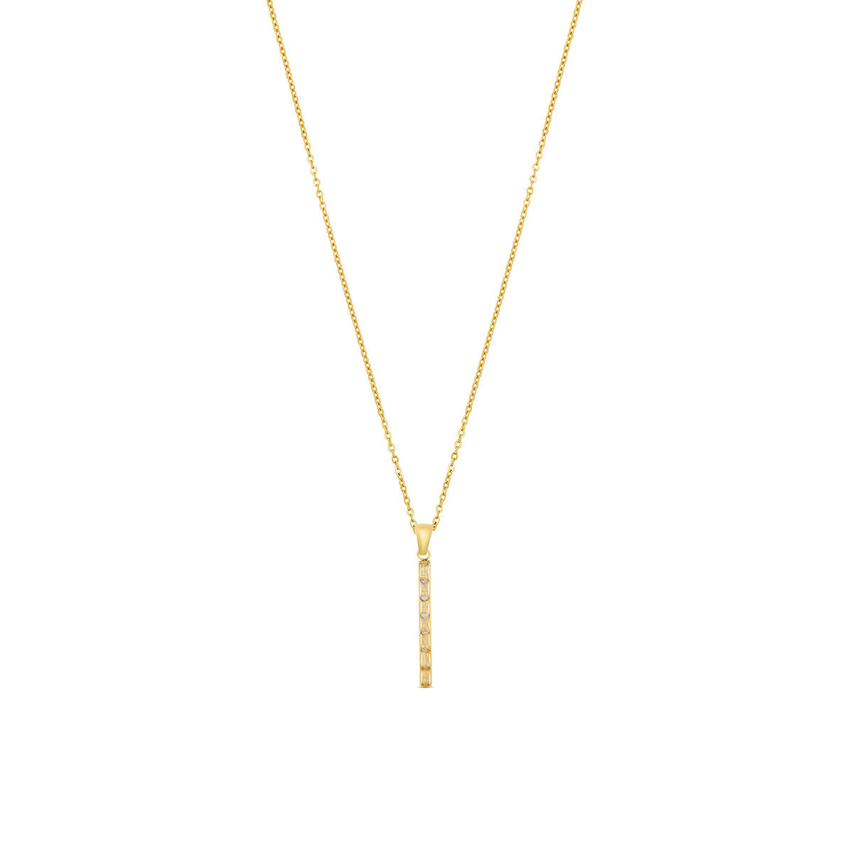 Stone Bar Pendant Necklace - Gold