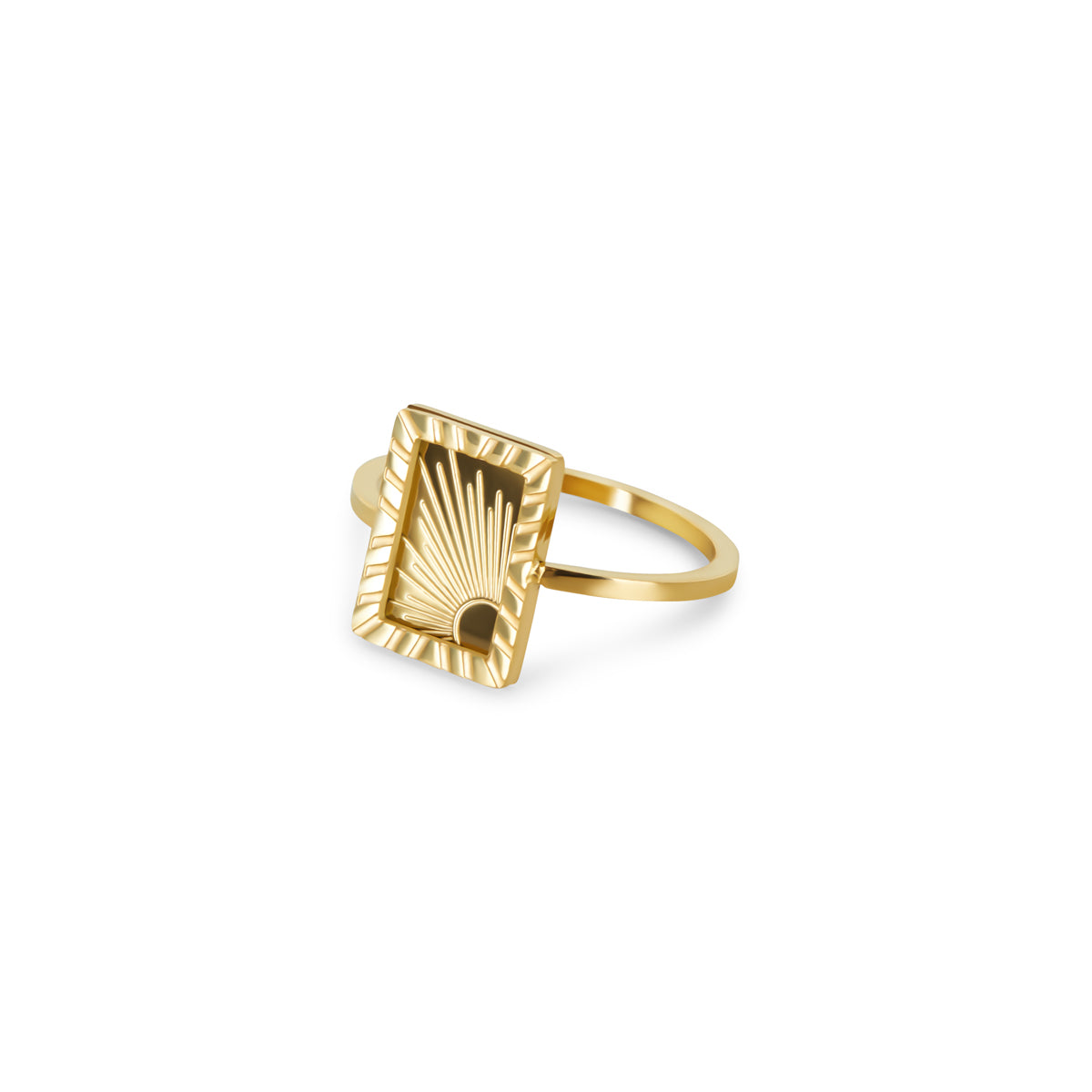 Sunrise Plate Ring - Gold