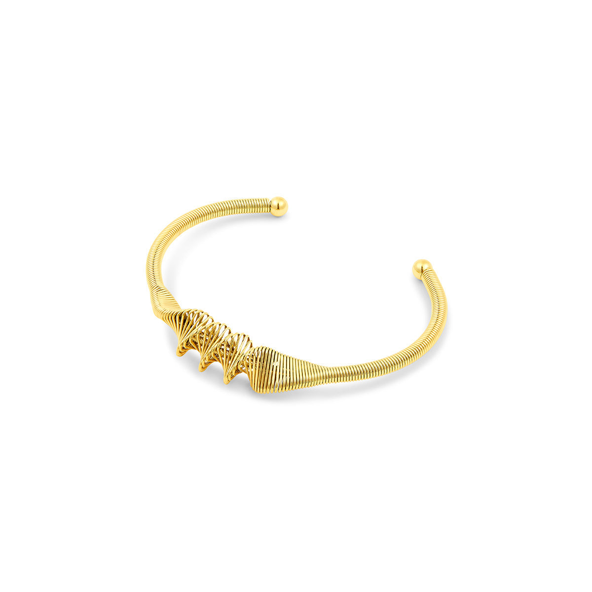 Wave Bangle Bracelet - Gold