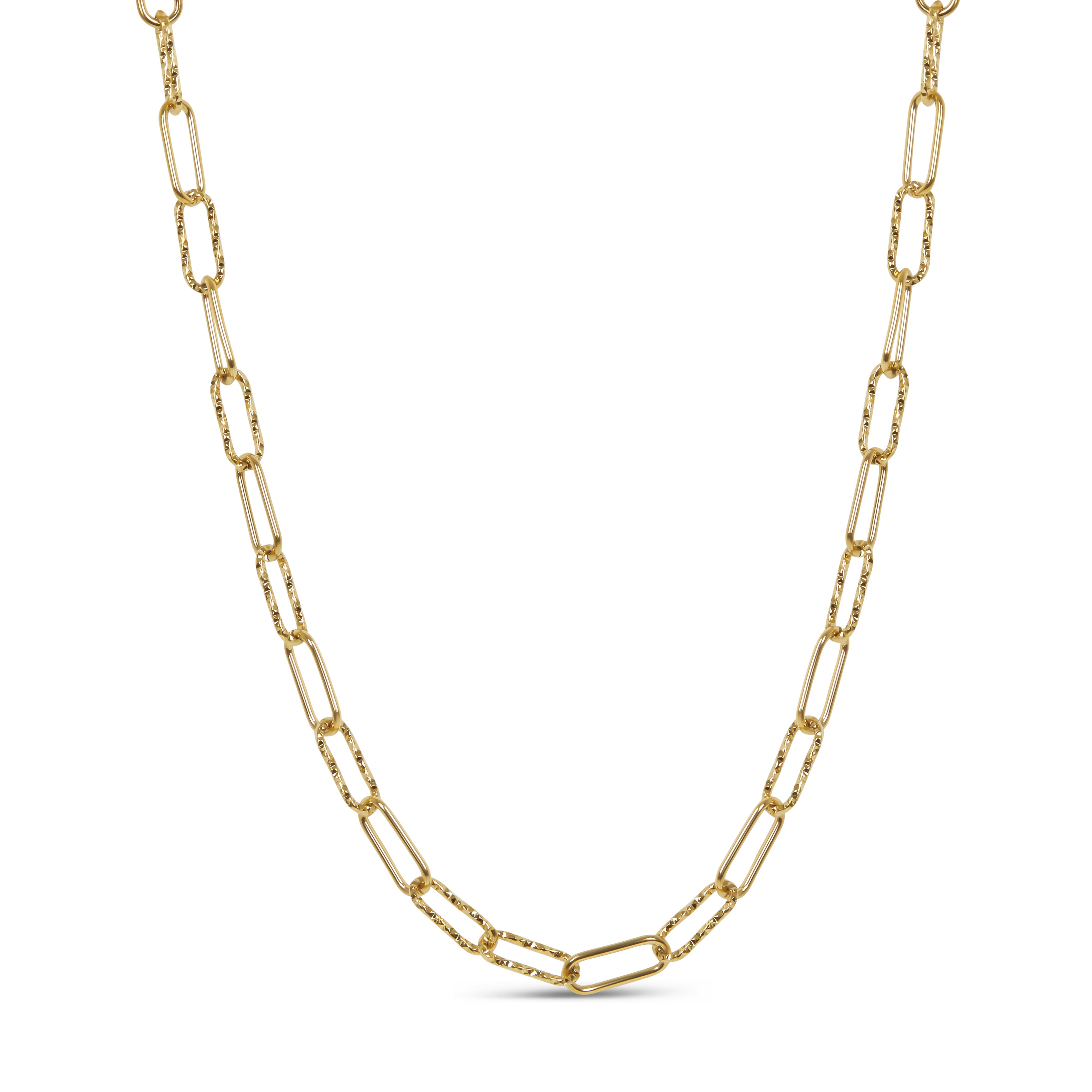 Rigid Link Chain Necklace - Gold