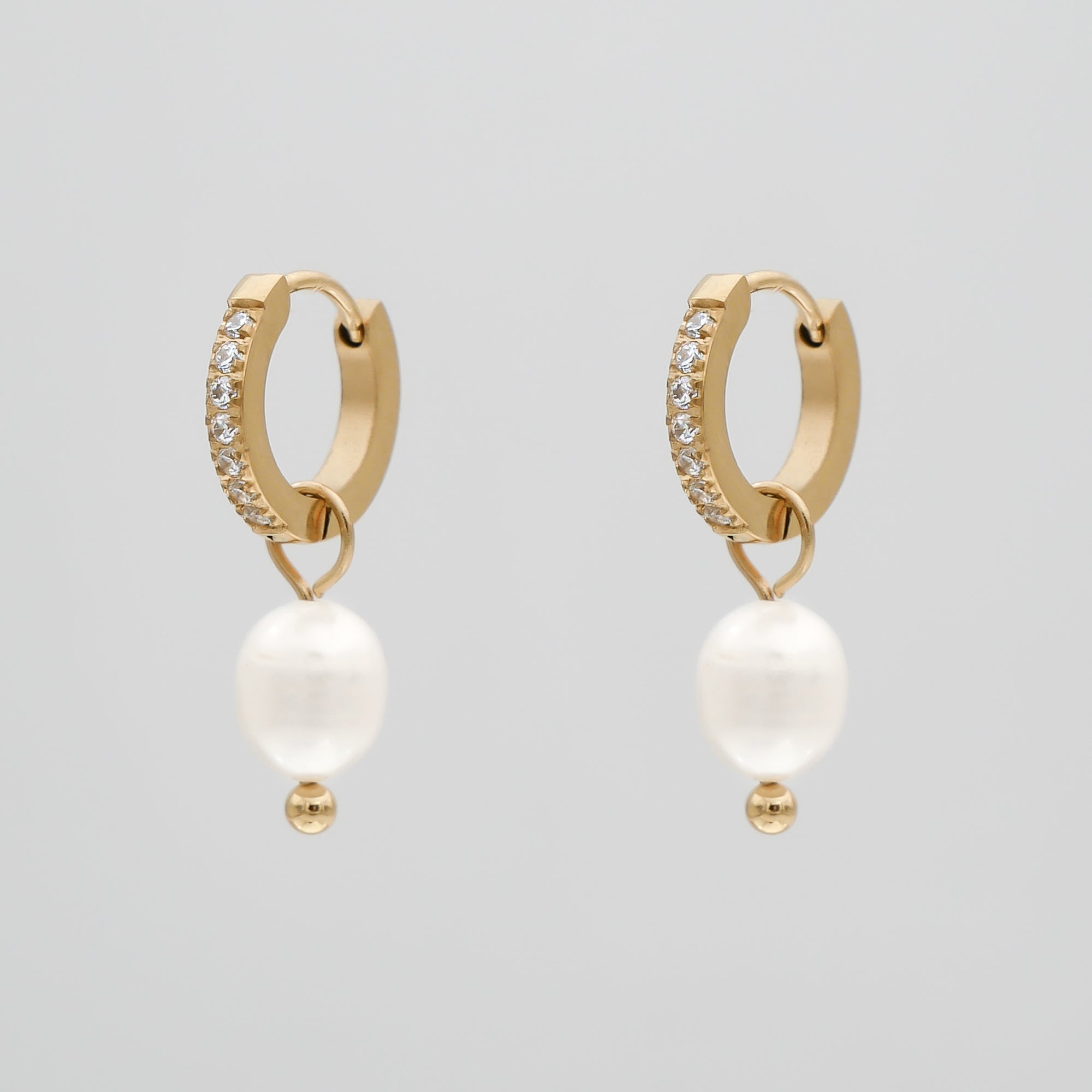 Esme Pearl Huggie Earrings