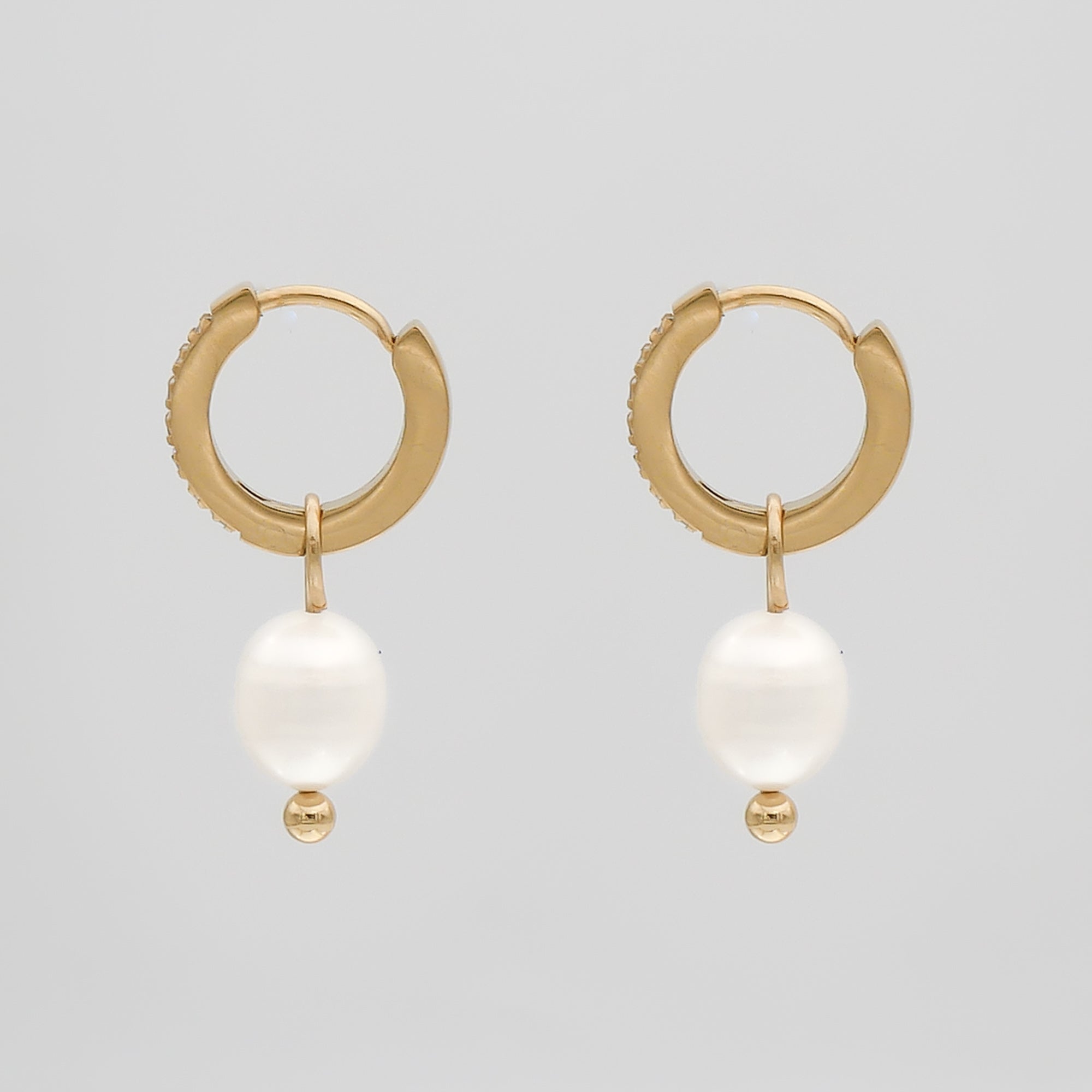 Esme Pearl Huggie Earrings